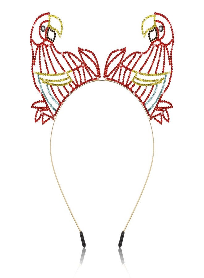 KIUEZIR Gold Plated Parrot Hairband with Crystal Accents - Non-Slip Ends Headband for Women Girls, Stylish Fashion Hair Accessory for Women, Party, Prom, and Everyday Use - Image 1